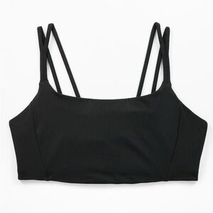 Athleta Transcend Strappy Ribbed Bra Black. Extra Large.  New w/tags D-DD Cups
